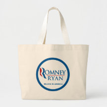 Romney Ryan Believe In America Round Blue Border Bags