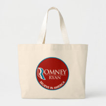 Romney Ryan Believe In America Round Red Canvas Bags