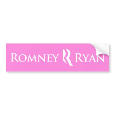 Romney Ryan Bumper Sticker (Pink)
