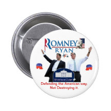 Romney-Ryan: Defending the American Way. Buttons