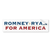 Romney Ryan for America White Bumper Sticker bumper stickers