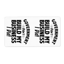 Romney Ryan - Government Didn't Build My BUsiness Personalized Shipping Label
