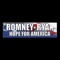 Romney - Ryan - Hope for America bumper stickers