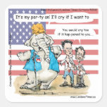 Romney & Ryan Its My Party Funny Gifts & Cards Square Sticker