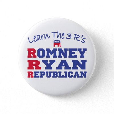 Romney Ryan Learn the 3 R's Pin