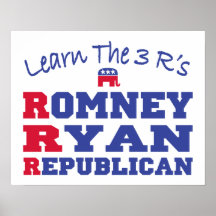 Romney Ryan Learn the 3 R's Print