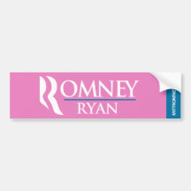 Romney Ryan Logo Bumper Sticker Pink
