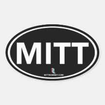Romney Ryan MITT Sticker Oval (Black)