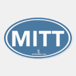 Romney Ryan Mitt Sticker Oval (Blue)