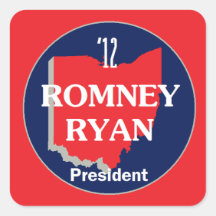 Romney Ryan OHIO Square Stickers