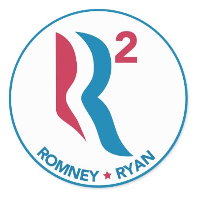 Romney Ryan R Squared Round Sticker