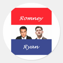 Romney Ryan Retro Round Sticker