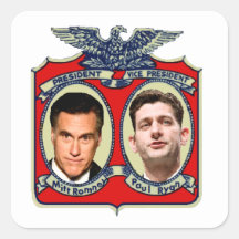 Romney Ryan Retro Square Sticker
