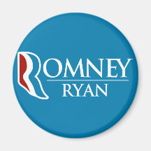 Romney Ryan Round (Light Blue) Fridge Magnets