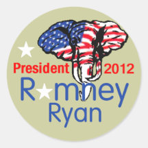 Romney Ryan Round Stickers