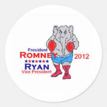 Romney Ryan Round Stickers