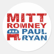 Romney Ryan Run Vote Win Round Stickers