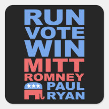 Romney Ryan Run Vote Win Sticker