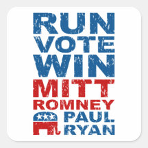 Romney Ryan Run Vote Win Stickers