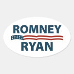 Romney Ryan Stars and Stripes Oval Sticker