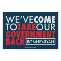 Romney-Ryan Take Government Back Yard Sign Blue yard signs