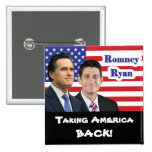 Romney Ryan - Taking America Back! Buttons