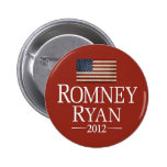Romney Ryan USA Flag Pinback Button