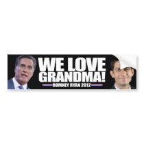 Romney - Ryan - We Love Grandma Bumper Stickers