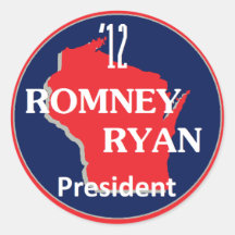 Romney Ryan WISCONSIN Round Sticker