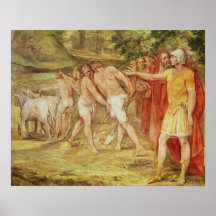 Romulus marking the limits of Rome Poster