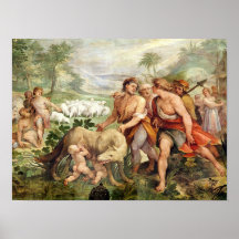 Romulus suckled by the she-wolf print