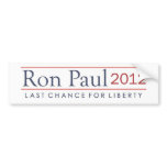 Ron Paul 2012 Last Chance for Liberty Bumper Sticker