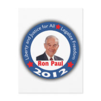 Ron Paul 2012: Liberty & Justice for All! Post Card