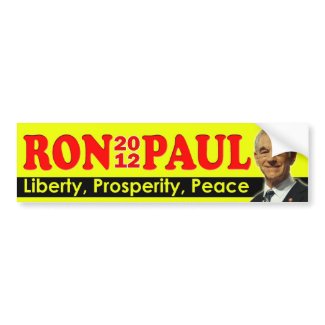 Ron Paul 2012 - Liberty, Prosperity, Peace bumpersticker