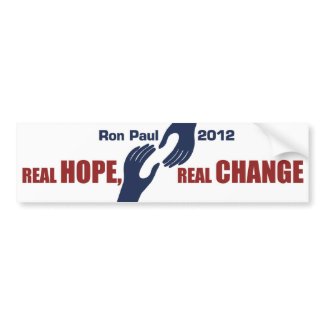 Ron Paul 2012: Real Hope, Real Change bumpersticker