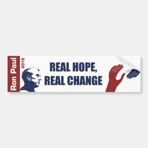 Ron Paul 2012: Real Hope, Real Change Bumper Stickers