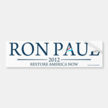 RON PAUL 2012 Restore America Now Bumper Sticker