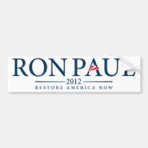Ron Paul 2012 Restore America Now Bumper Sticker