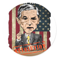 RON PAUL 2012 ROUND STICKER