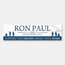 Ron Paul 2012 - Support the Troops Bumper Stickers