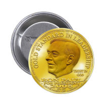 Ron Paul "Banned" Gold Liberty Dollar... Button! buttons