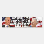 Ron Paul & Buddy Roemer 2012 Peace Party Bumper Stickers