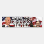 Ron Paul & Dennis Kucinich 2012 Peace Party Bumper Sticker