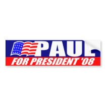Ron Paul For President 2008 Bumper Sticker bumper stickers by jjackson72 Ron Paul For President 2008 Bumper Sticker bumper stickers