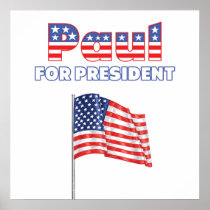 Ron Paul for President Patriotic American Flag Poster