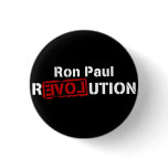 Ron Paul Revolution Button Pin inverse logo