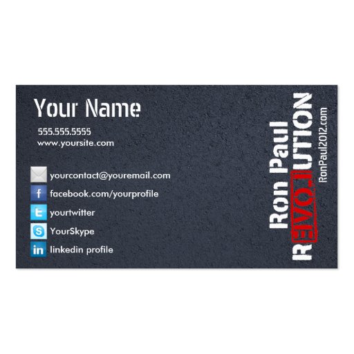Ron Paul Revolution Card Business Card Template
