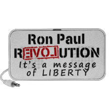 Ron Paul rEVOLution It's a message of Liberty iPhone Speakers
