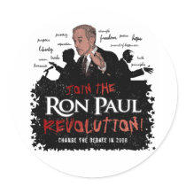 Ron Paul Revolution Large Sticker by mrfusty Ron Paul Revolution Large Sticker