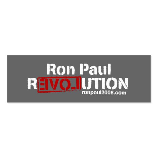 Ron Paul Revolution Profile Card Business Cards (back side)